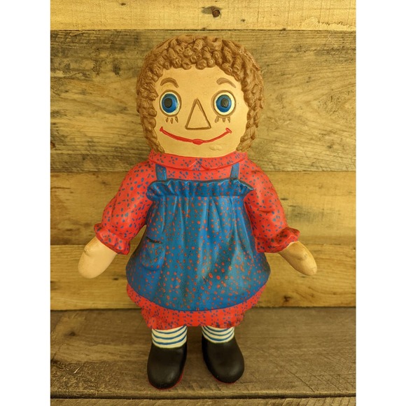 Vintage 70s Raggedy Ann Handmade Ceramic Figure - Picture 1 of 10